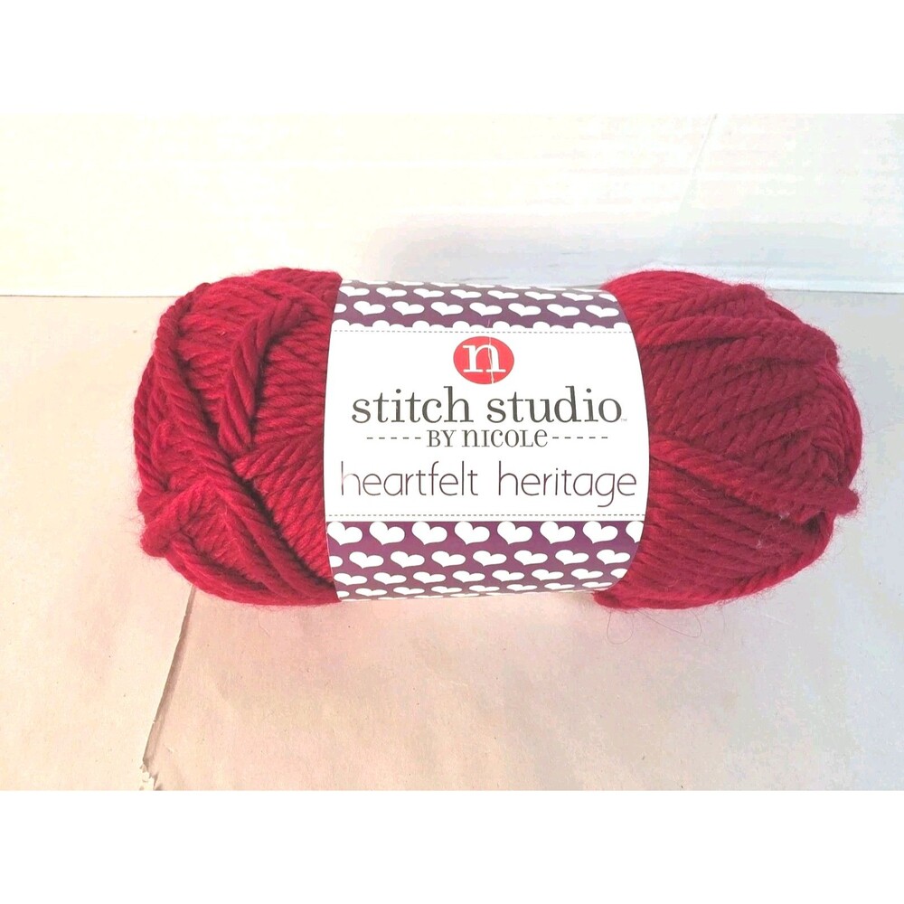 New Stitch Studio By Nicole Heartfelt Heritage Color Candy Apple Red Yarn 82 Yds